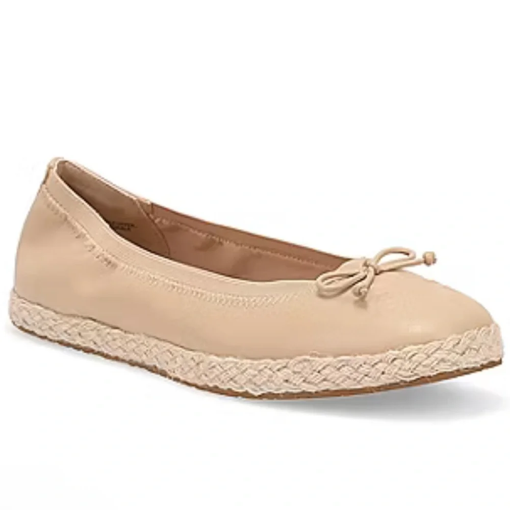 Frye &Co Womens Espadrille Ballet Flats Slip On Tan Beige New Neutral Minimalist